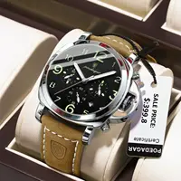POEDAGAR Luxury Military Watch For Men Waterproof Luminous Leather Man Watch Quartz High Quality Men's Sports Watches Male Reloj