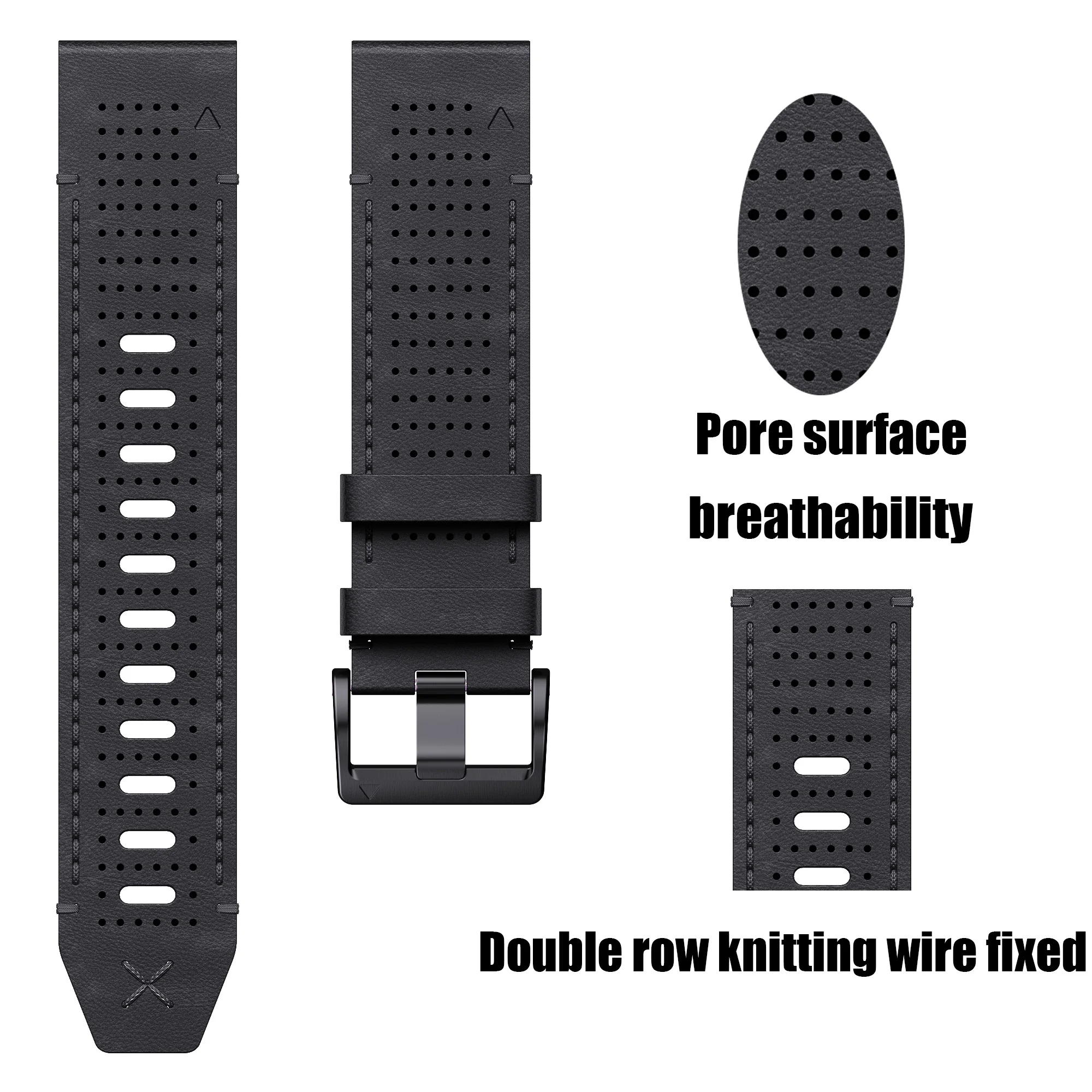 Luxury Leather Watch Band - Premium Replacement Strap, 22/26mm