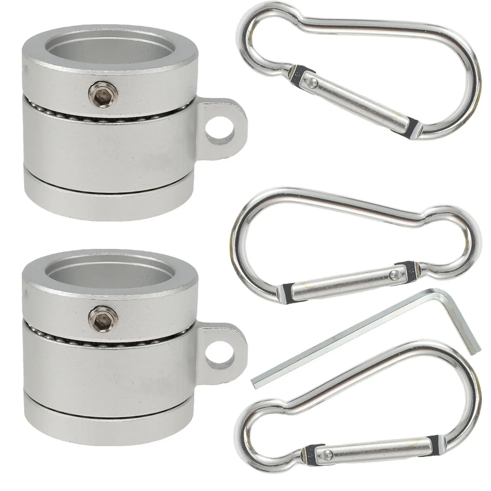 Flag Pole Rings Rotating Flag Clips 360 Degree No Tangle with Carabiner for 1 inch