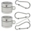 Aluminum Flag Pole Rings, Rotating Flagpole Flag Clips 360 Degree, No Tangle Flagpole Rings with Carabiner for 1 inch Flagpole 1