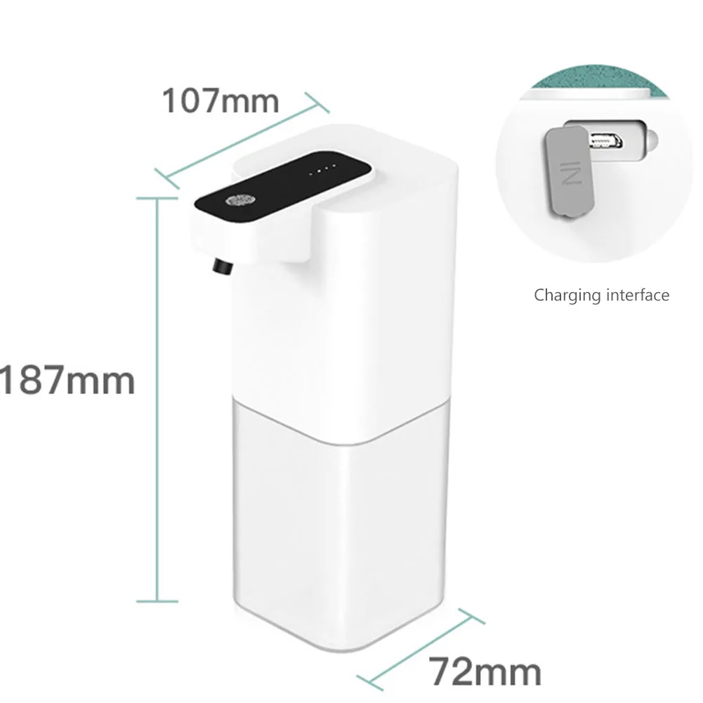 Automatic Liquid Soap Dispensers Intelligent Charging Universal Soap Dispensers Touchless Sensor Waterproof for Bathroom School