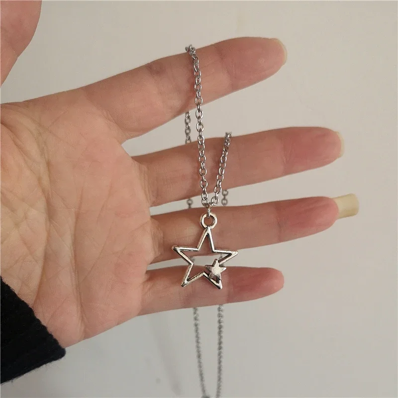 UYRVAPE Zilveren sterhalsketting Y2K sieradenset - 3-delige Grunge Punk halsketting Kawaii schattige halskettingen esthetische vintage emo-sieraden, kerst- nieuwjaarssieradencadeau voor vrouwen