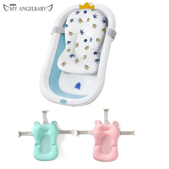 Baby Bath Seat Support Mat Foldable Baby Bath Tub Pad & Chair Newborn Bathtub  Pillow Infant Anti-Slip Soft Comfort Body Cushion - AliExpress