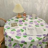 Ins Tablecloth Japanese Cute Tulip Table Cloth Computer Table Cloth Bedroom Dressing Table Mat Rectangle Tablecloth Desk Decor 2