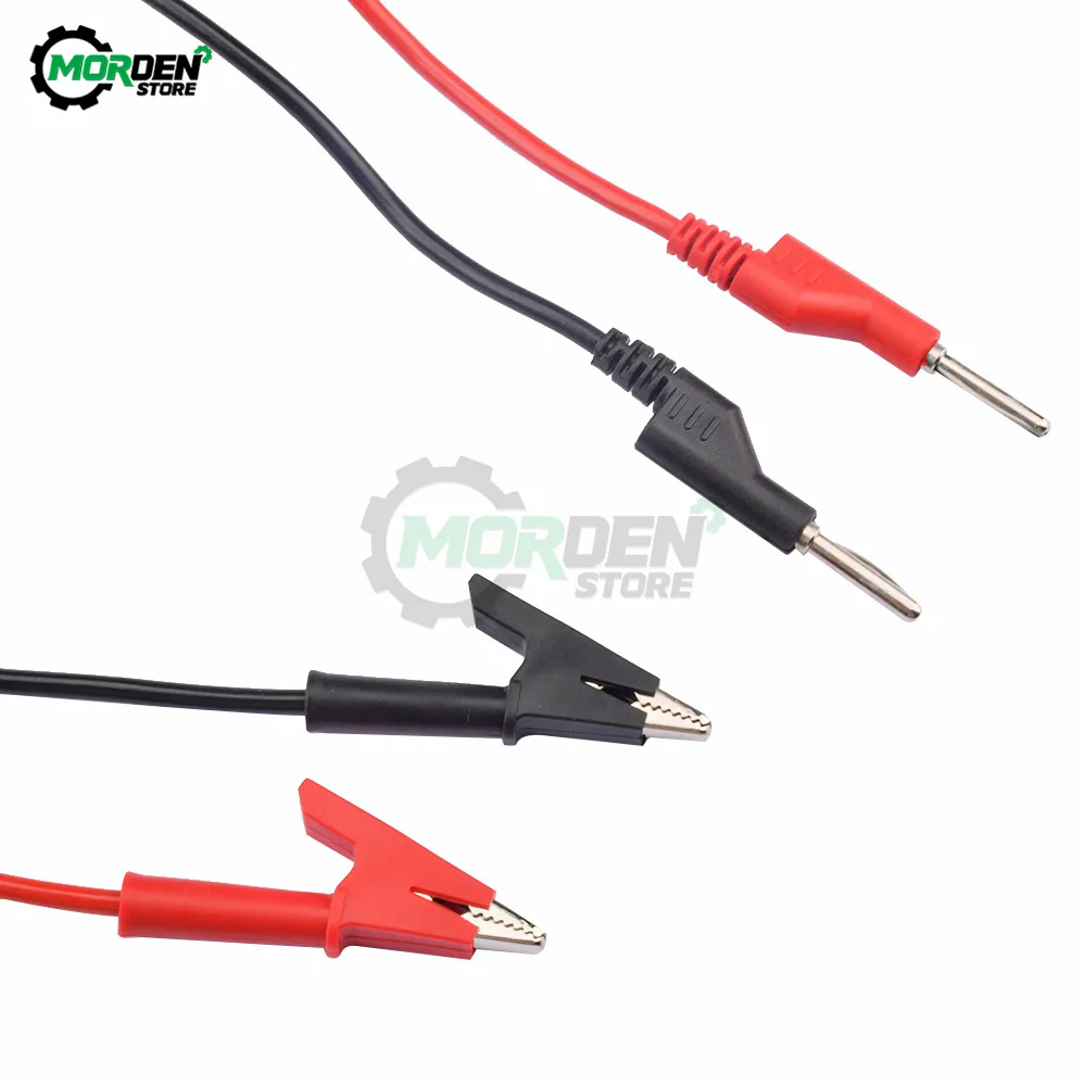 1M Double End Test Lead Wire Line Electrical Voltage 4mm Banana Plug Alligator Clip Crocodile 15A Multimeter DIY Test Wire