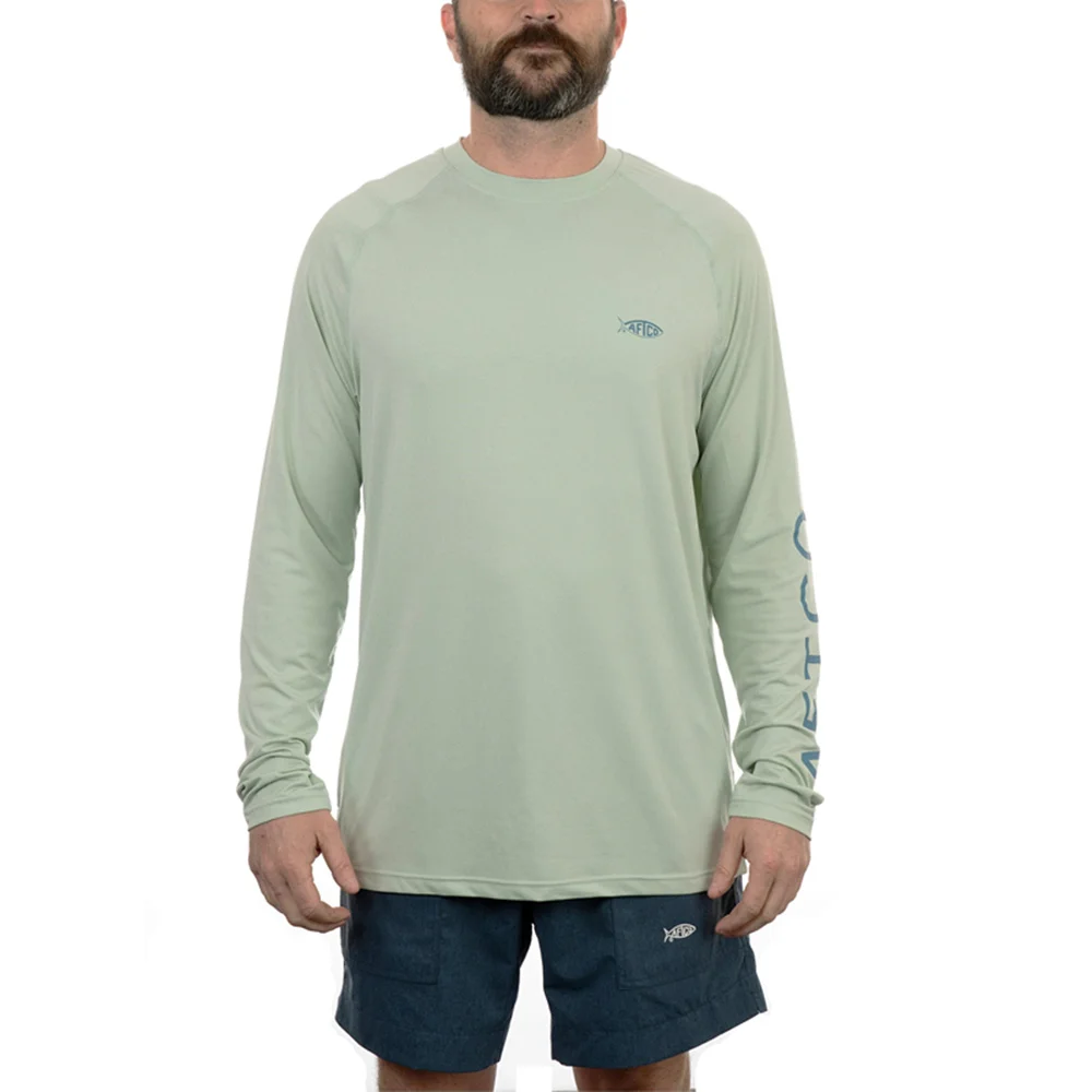 Chemise AFTCO Homme 3XL - Manches Longues - Protection Solaire UPF - Vert - Pêche