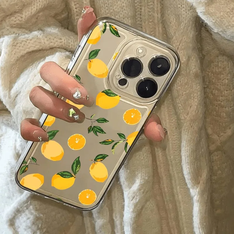 Vibrant Yellow Lemon Shockproof Transparent Phone Case