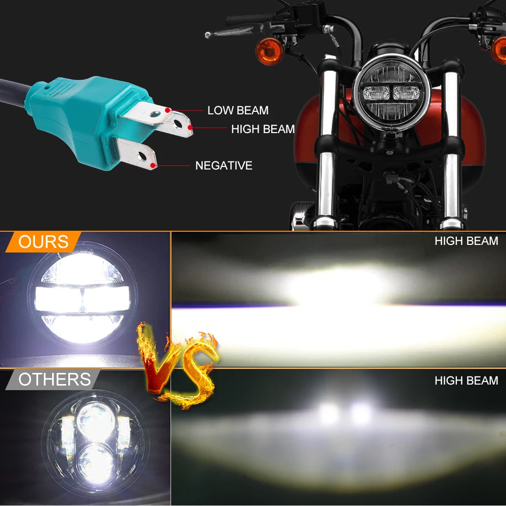 51 W 5.75 Inch LED Motorcycle Headlight Hi/Lo Beam for Harley  FXST,FXSTB,FXSTC,FXCW,FXCWC Honda Rebel Triumph Driving Headlamp -  AliExpress