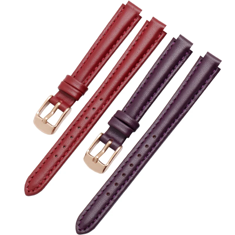 Genuine Leather Strap Substitute Casio SHE 4029 3034D Series Ladies Convex Mount Color Cowhide Watch Strap 8/10mm