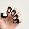 5PC Nail Sunscreen Black Hand Finger Protect Cover Light Therapy Lamp Nail Enhancement Tool Black Elastic UV Resistant Nail Case 2