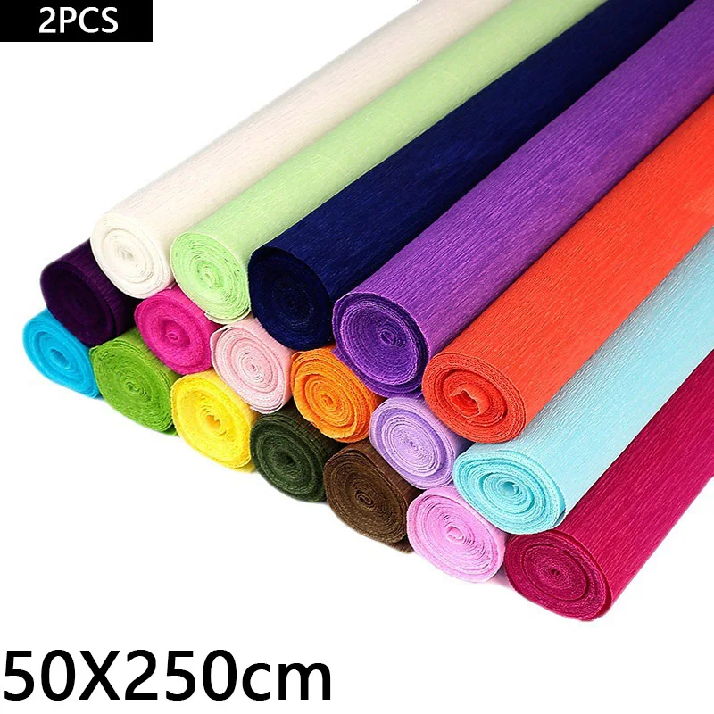 2PcsColoredCrepePaperRollOrigamiCrinkledCrepePaperCraftDIY