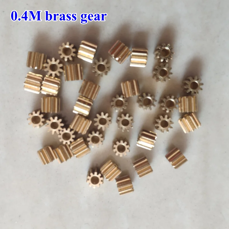 0.4M 9T 10T gear OD 4.4mm 4.8mm brass gear 0.4modulus 9teeth 10teeth pinion gear 10pcs/lot