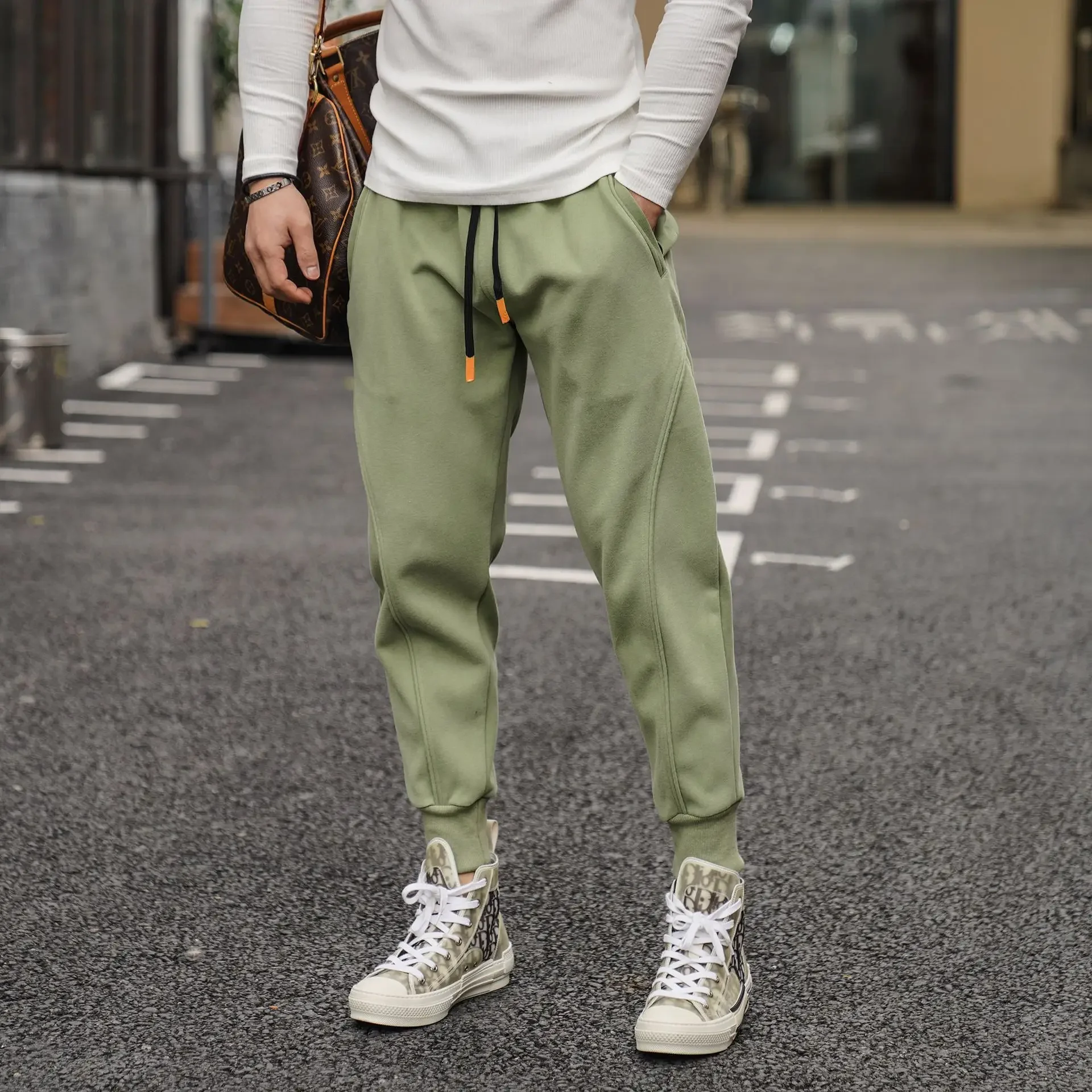 Men's Large Size Sports Fitness Running Casual Training Composite Fabric Long Pants Autumn Daily Wear