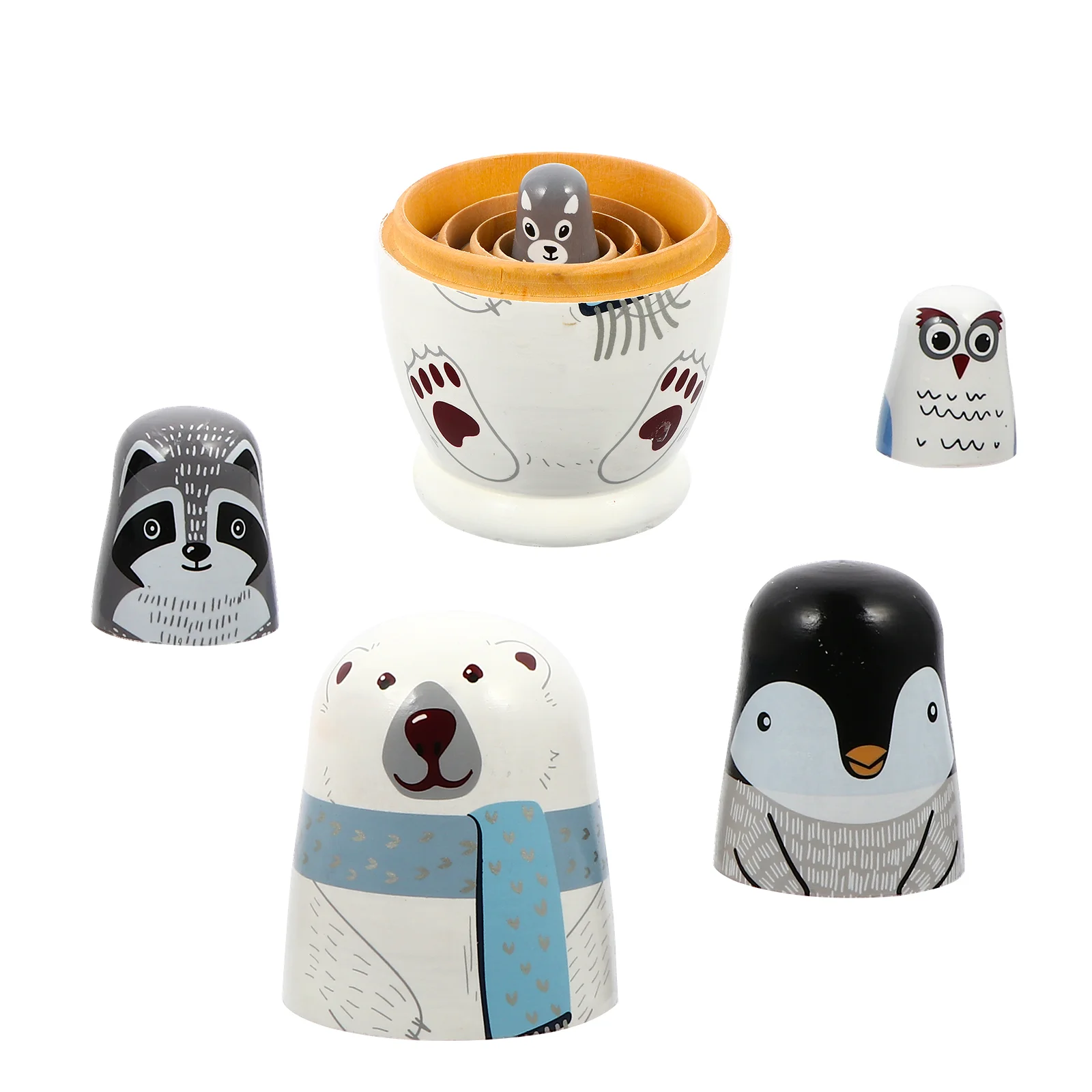 Nesting Dolls Russian Handmade Wooden Panda Nesting Dolls Matryoshka Toy Children Gift Desktop Accessory nesting dolls