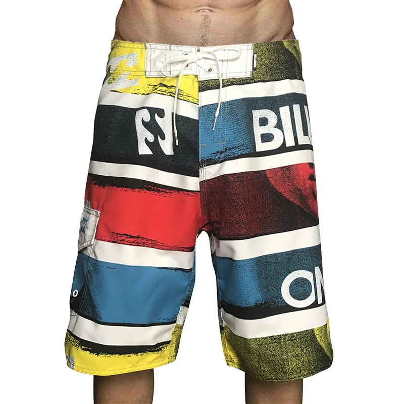 2024 Summer Men's beach Pants printed Quick dry Surf Swim five casual pants