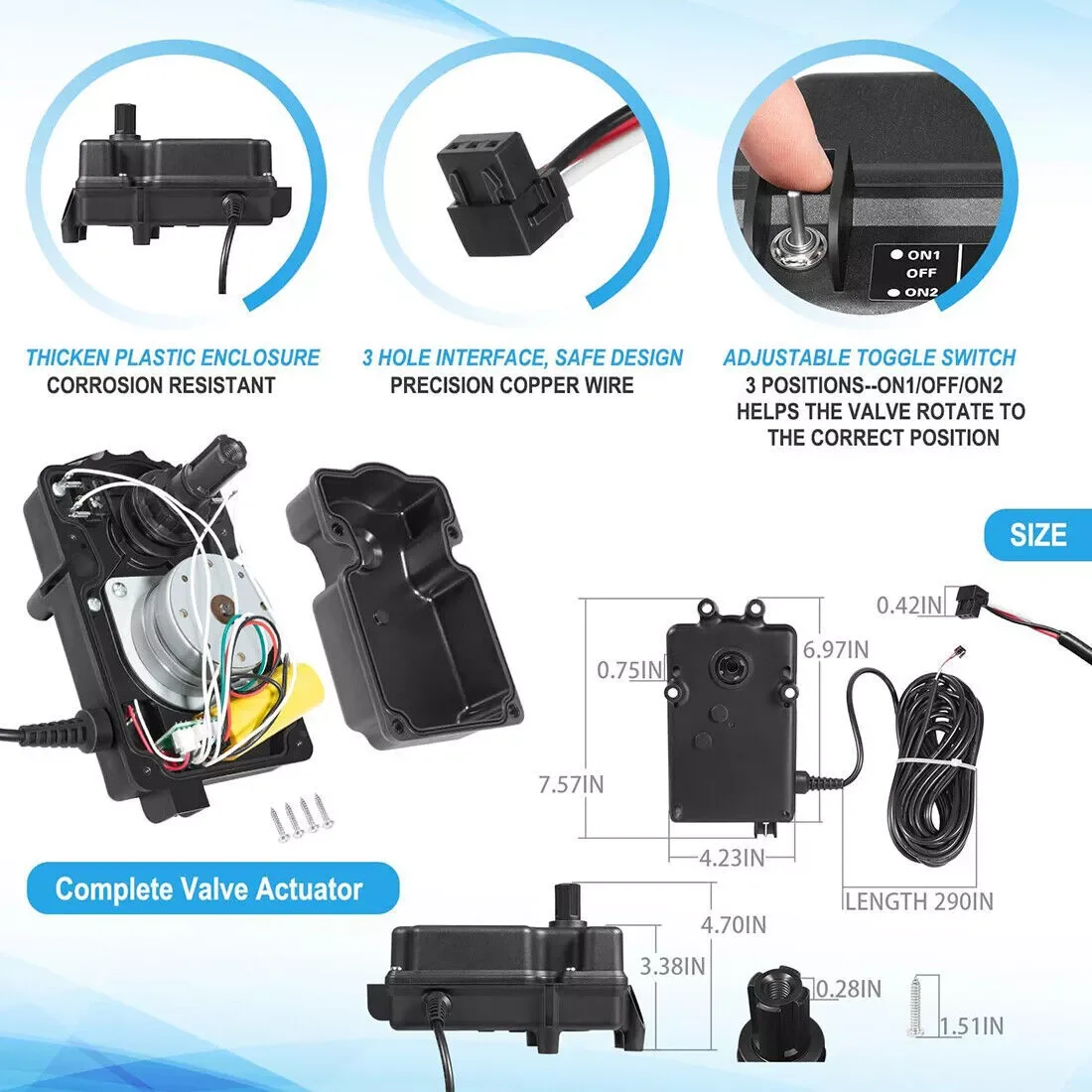 263045 CVA-24T Valve Actuator 24 Volt For Pentair Ortega Jandy 3-Port valves AC Pool and Spa Actuator Compool Ortega