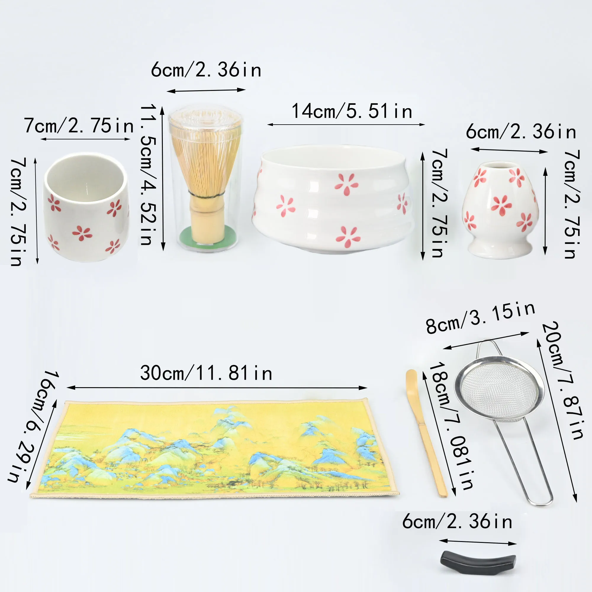 طقم ماتشا فاخر ٤ قطع، أدوات شاي يابانية