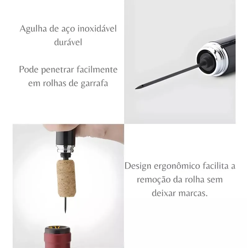 Portable Air Pump Wine Bottle Opener with Built-in Foil Cutter – Easy Cork Removal for Wine Lovers