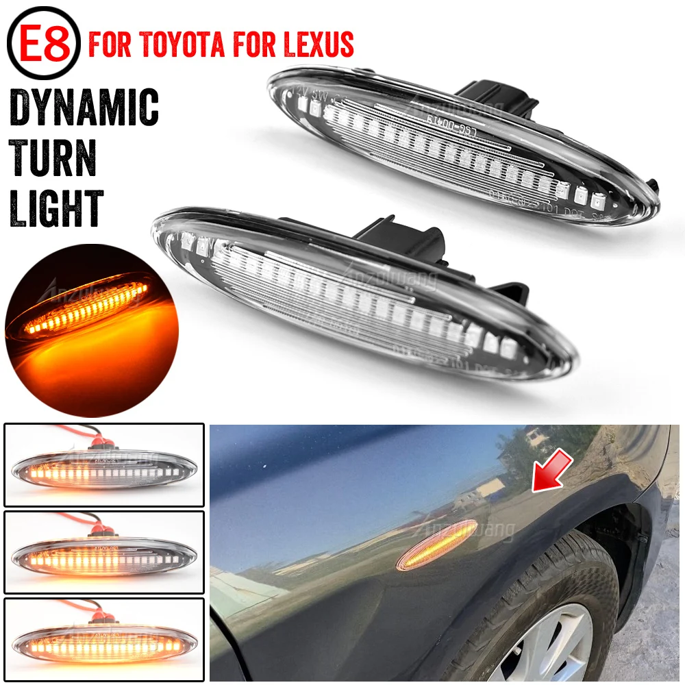 

1Pair Led Dynamic Side Marker Turn Signal Light For Lexus IS250 IS350 SC430 Toyota MARK X REIZ CROWN UZZ40 Highlander Camry 40