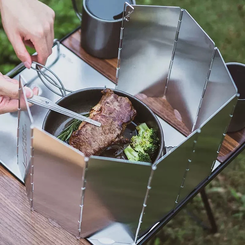 8/10/12/14/16 Plate Gas Stove Wind Shield Outdoor Picnic Cooking Burner Windproof Screen Tall Stove Windscreen Burner Windshield
