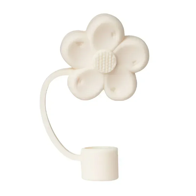 2025 New Flower Silicone Straw Covers for Stanley Cup 40oz 10mm Tumbler Cups Splash Proof Straw Toppers Kawaii