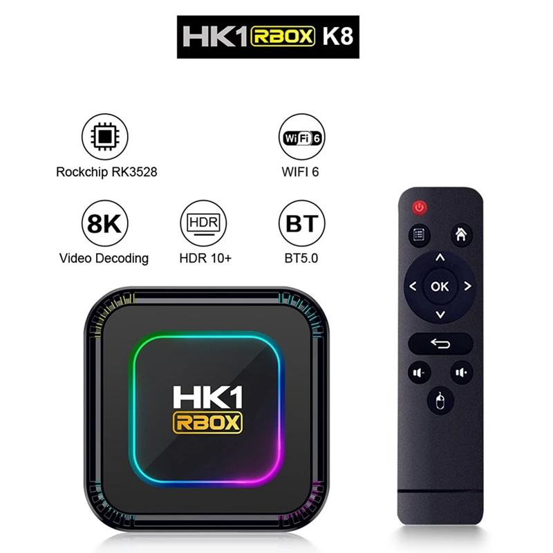 음성 미디어 플레이어 스마트 TV 박스, 안드로이드 13, RK3528, HDR10, 8K RGB 라이트, BT 5.0, 와이파이 6, 4 + 32G, 신제품