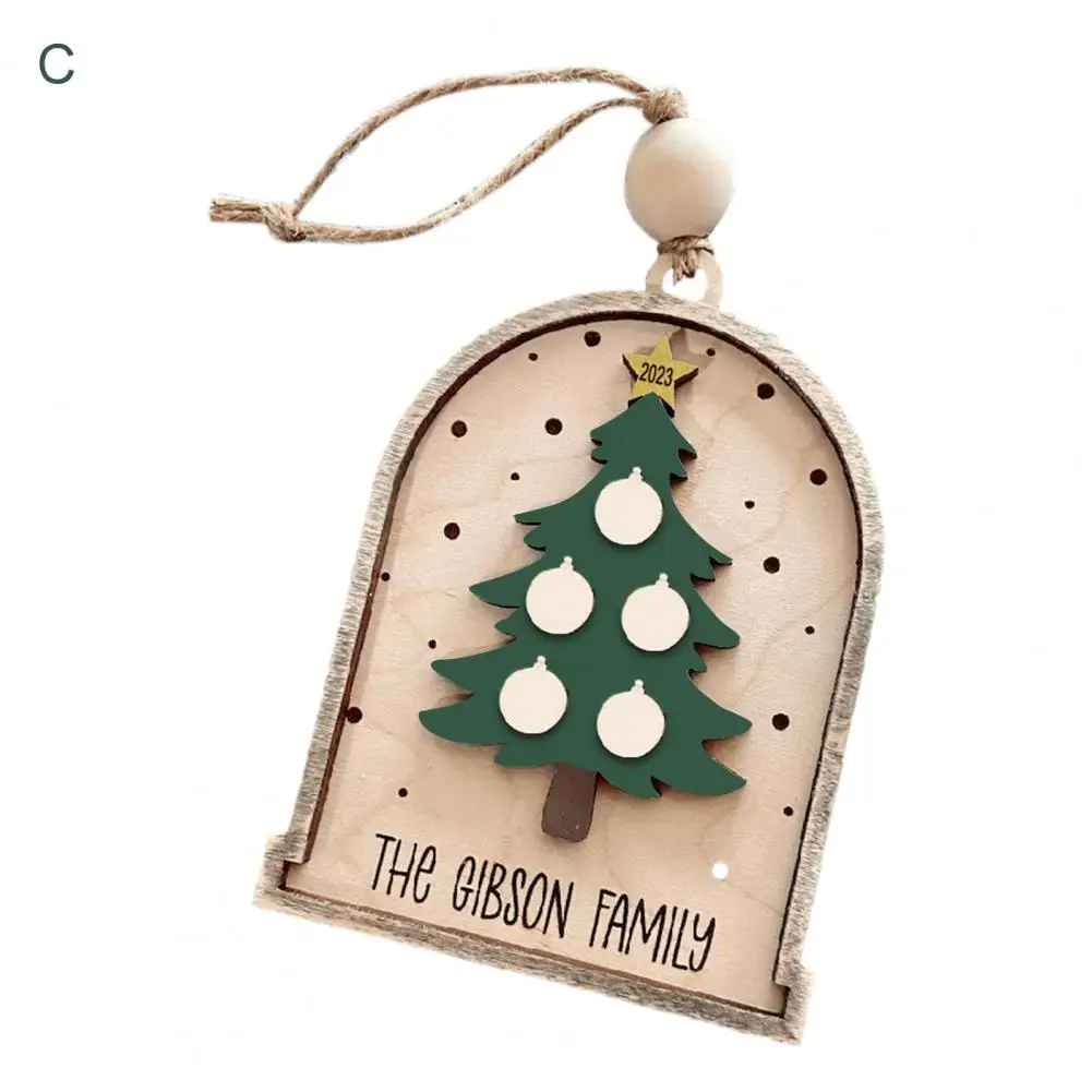 

Xmas Tree Pendant Christmas Wooden Pendant with Lanyard Family Tree Hanging Decoration for Xmas Smooth Edge Burr-free Design