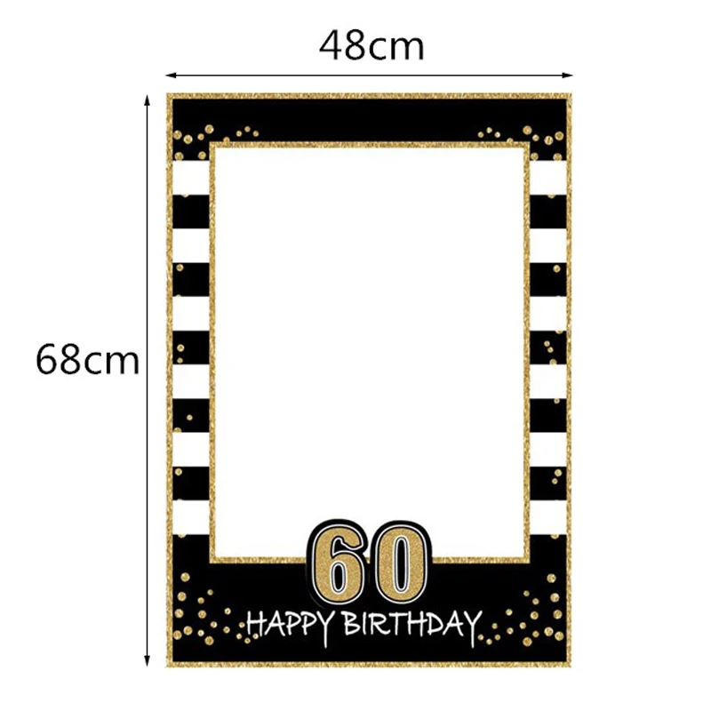 Happy Birthday Photo Booth Props Frame 1Pcs for Kids Adult Birthday Party Anniversary party photo props