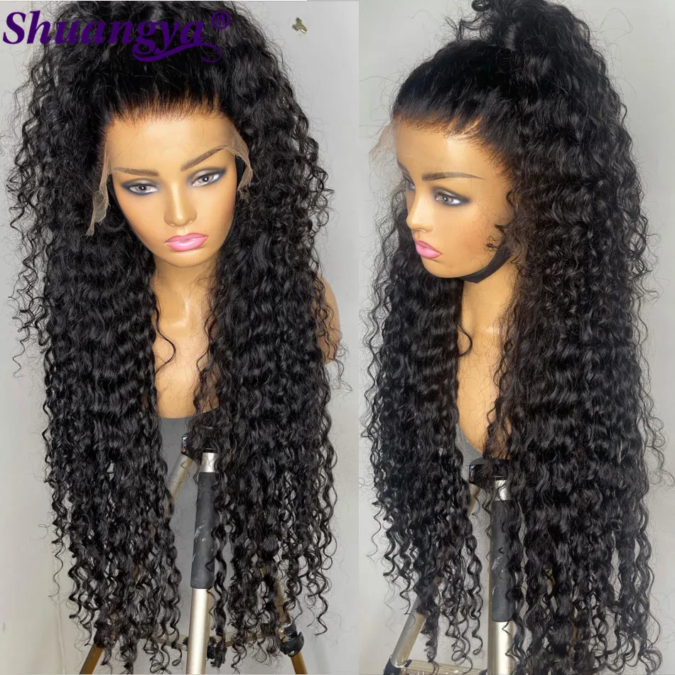 28 30 Inch Deep Wave Lace Front Wig 100% Remy Human Hair Lace Wigs Transparent Deep Curly Human Hair Wig HD 5X5 Lace Clsoure Wig