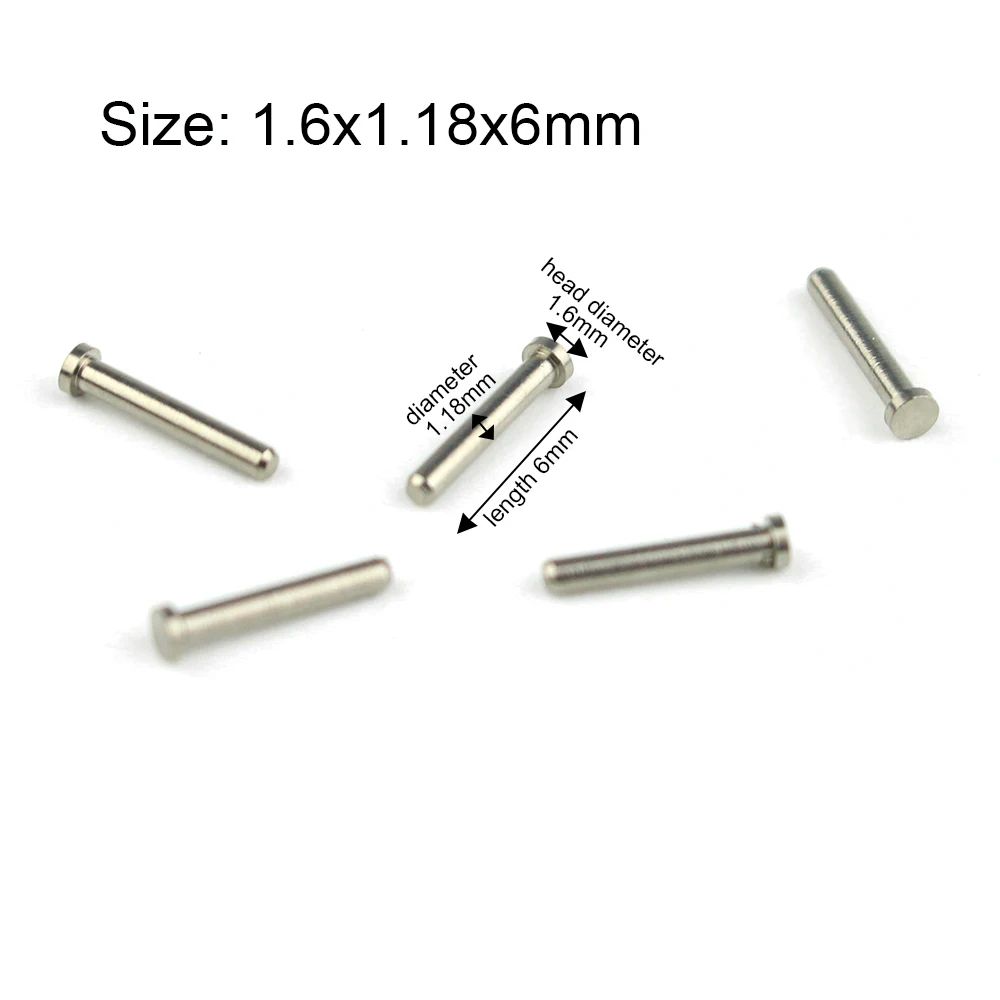 100pcs Eyeglasses Hinge Fix Screw Rivet Metal Single Pin Length