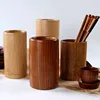 Bamboo Wooden Chopstick Cylinder Tableware Drainage Kitchen Storage Container Bamboo Sign Cylinder Restaurant Supplies 2