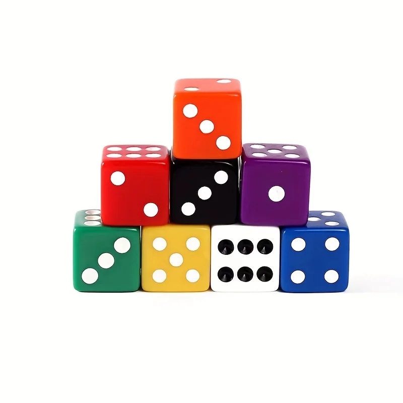 Acrylic Dice 10 Pieces 50 Pieces 100 Pieces A Set Of Acrylic Dice 0.62-inch Game Dice 10 Colors with Free Velvet Storage Bag
