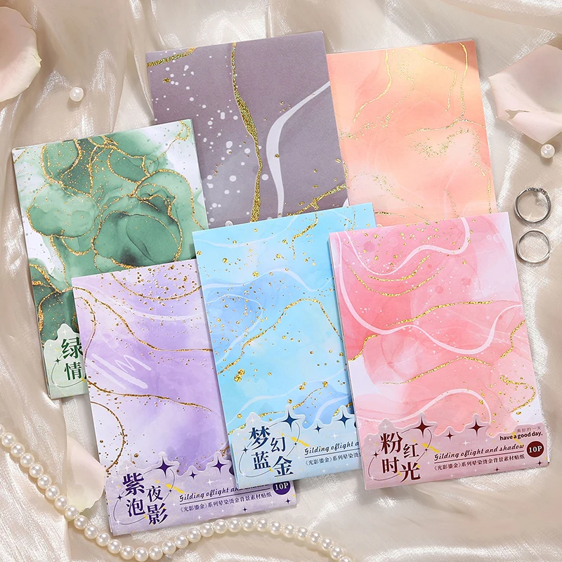 

10Sheets Sticker Flowers literary Flourishing Collage Handmade Material Retro Decorative Writing Book Scrapbooking 107*178MM