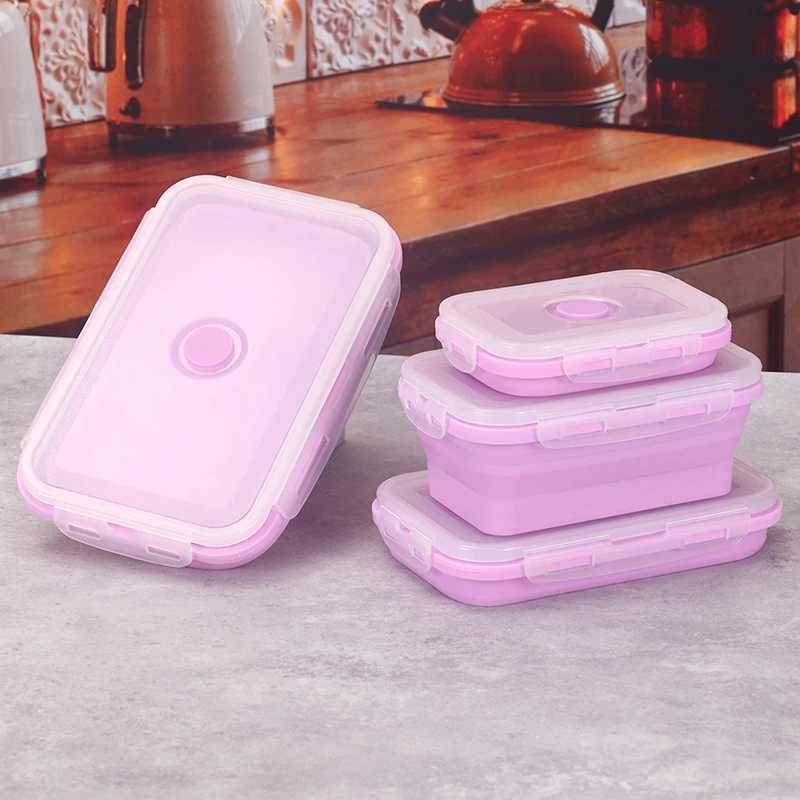 Lunch Box Silicone Folding Bento Box Multifunctional Portable Food