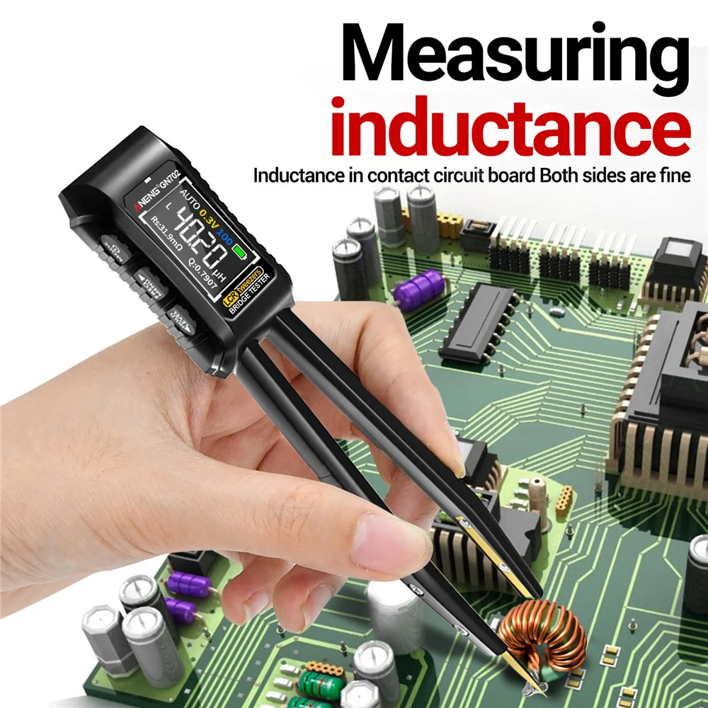 GN702 Digital Forceps Bridge Multimeter LCR Tweezers Bridge Tester Meter Inductance capacitance resistance Diode Test Tool digital multimeter mini tweezer tester tweezer tester