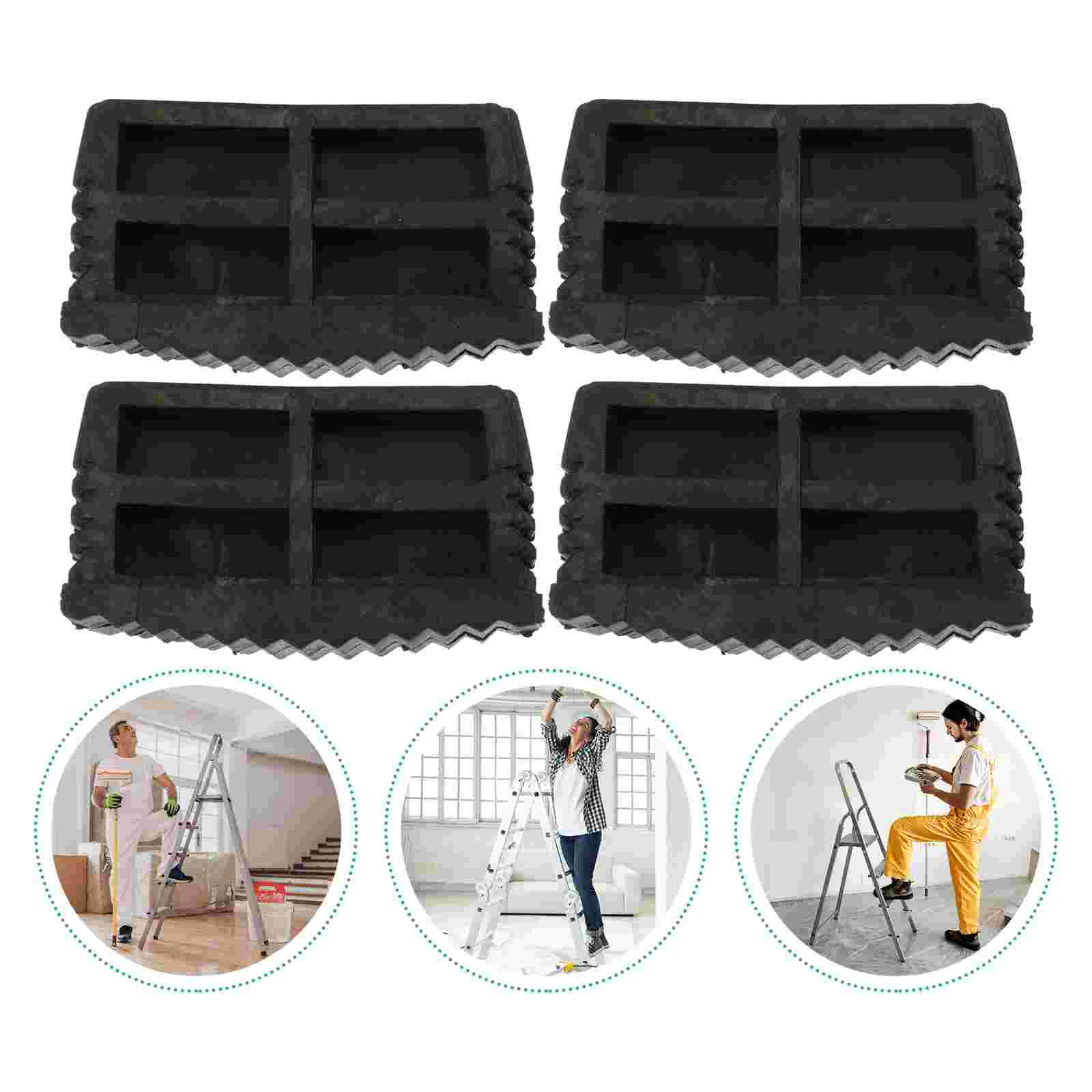 

Versatile Premium Black Non-skid Ladder Pads Ladder Feet Covers Ladder Leg Covers