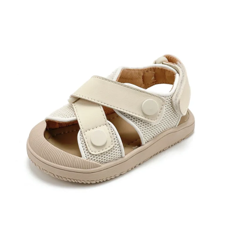 

2023 New Summer Baby Shoes Closed Toe Little Girls Boys Sandals Beach Mesh Breathable Toddler Kids Sandals Infant Footwear Shoes