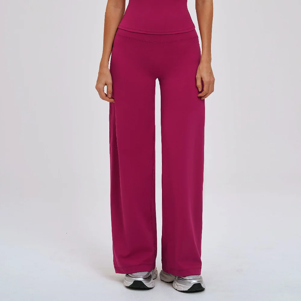 Women High-Waist Flared Yoga Pants Wide Leg Breathable Fitness Pants Pilates Sports Bell Bottom Trousers Female Gym Sports Pants 2