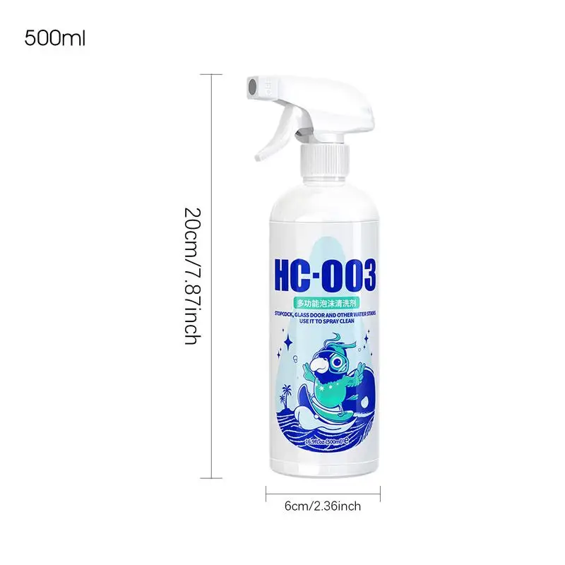 Water Stain Remover For Bathroom 500ml Bathroom Limescale Remover Shower Cleaner Powerful Descaling Cleaning Agent Foaming
