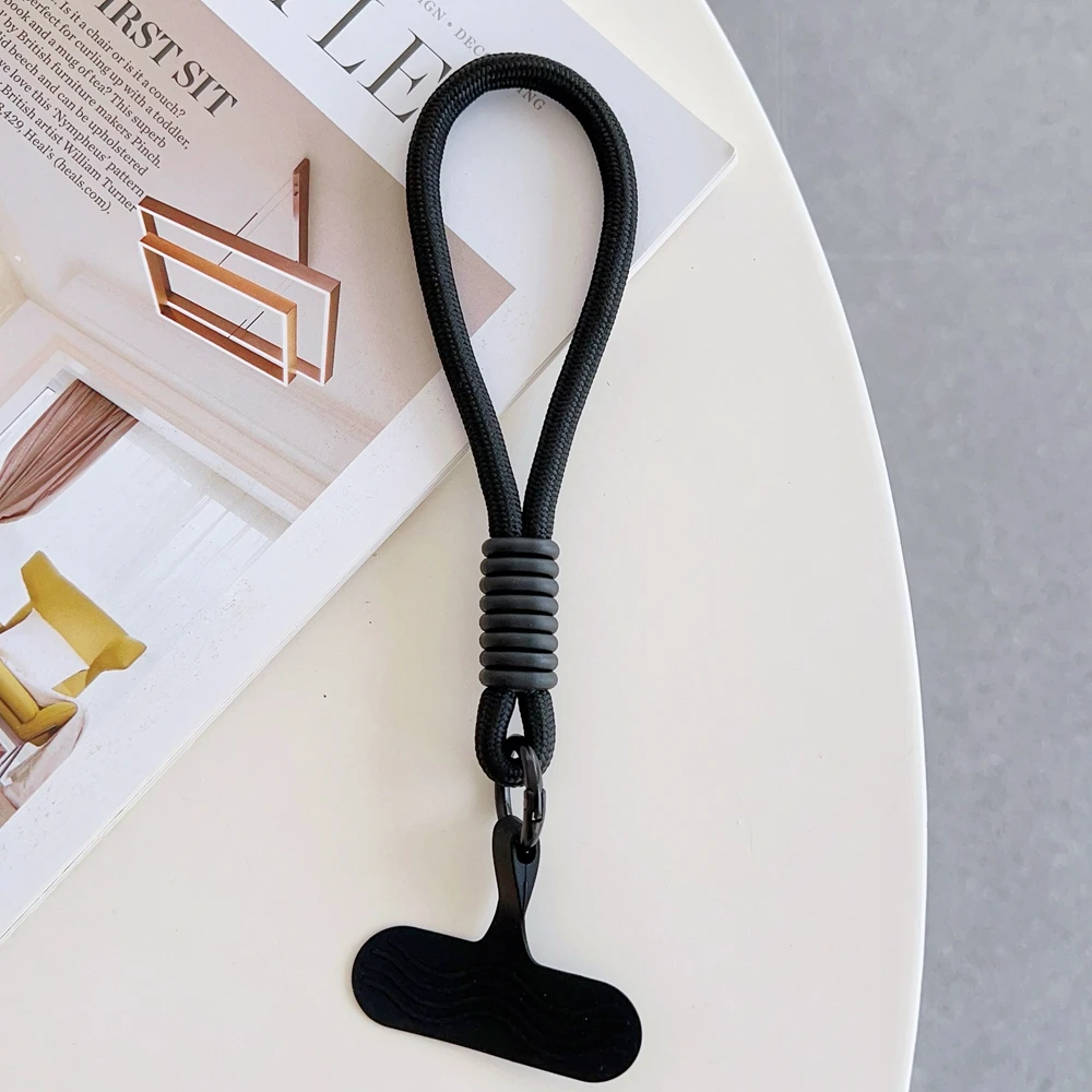 Universelles geflochtenes kurzes Handy-Lanyard zum Aufhängen, Kettenring, Silikonschnur mit Patch-Handgelenkschlaufe, abnehmbares Handy – Detail 21