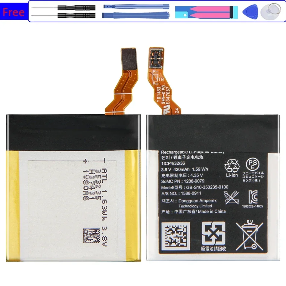 Batteria 420Mah Gb-S10-353235-0100 Per Sony Smartwatch 3 Sw3 Swr50 3Sas