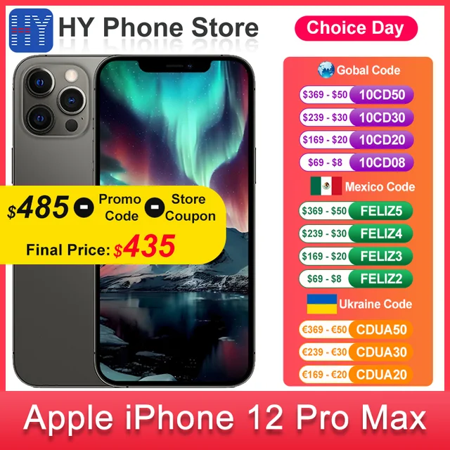 Apple iPhone 12 Pro Max 128GB/256GB ROM Unlocked 6.7" 2778 x 1284 OLED Screen A14 Bionic Chip 12MP Camera Face ID