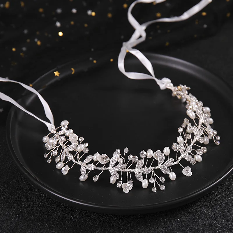 2022 Wedding Hair Accessories Crystal Pearl Hair Belt Wedding Bridal Hair Ornaments Hair Jewelry bride Headdress Headbands