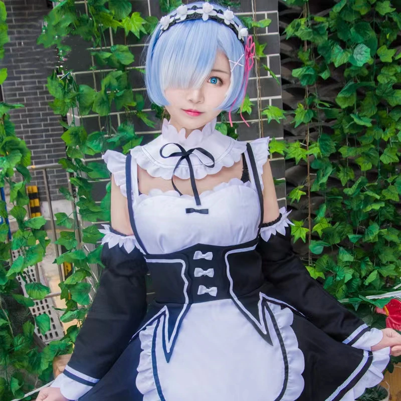 

Re Zero Yor Anime Cosplay Costumes Rem Ram Maid Dress Hair Sock Ornaments Sets Clothes Cute Lovely Sister Costume For Girl Women
