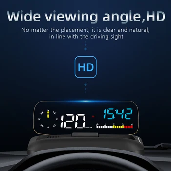 Display digitale per auto con velocità, consumo carburante, GPS+OBD, proiettore di navigazione, HUD (Head-Up Display), avviso di velocità eccessiva
