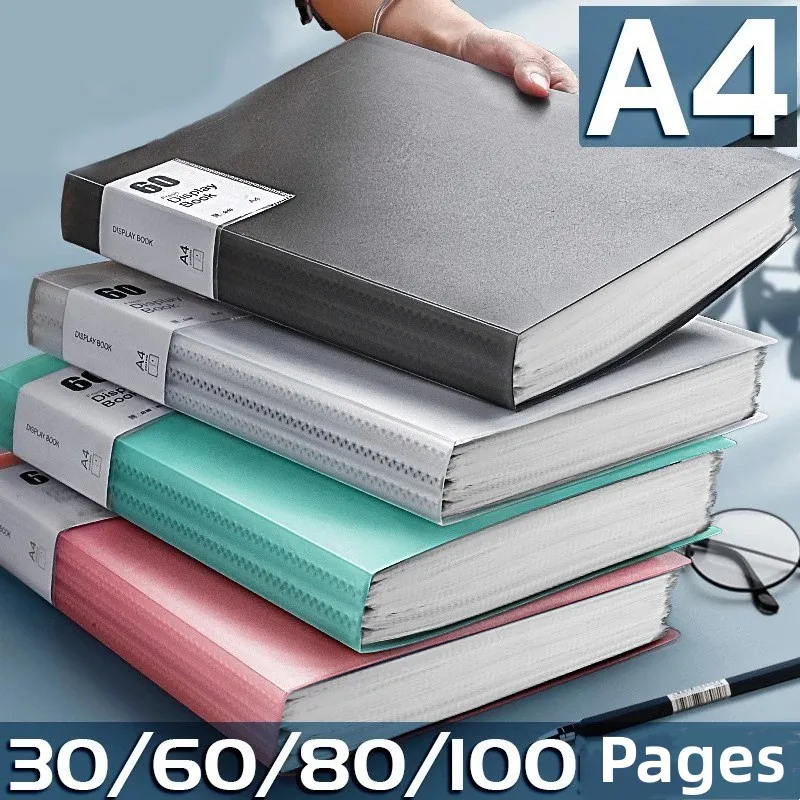 A4 30/60/100 Pages Multi-layer Folder Organ Bag Insert Information ...
