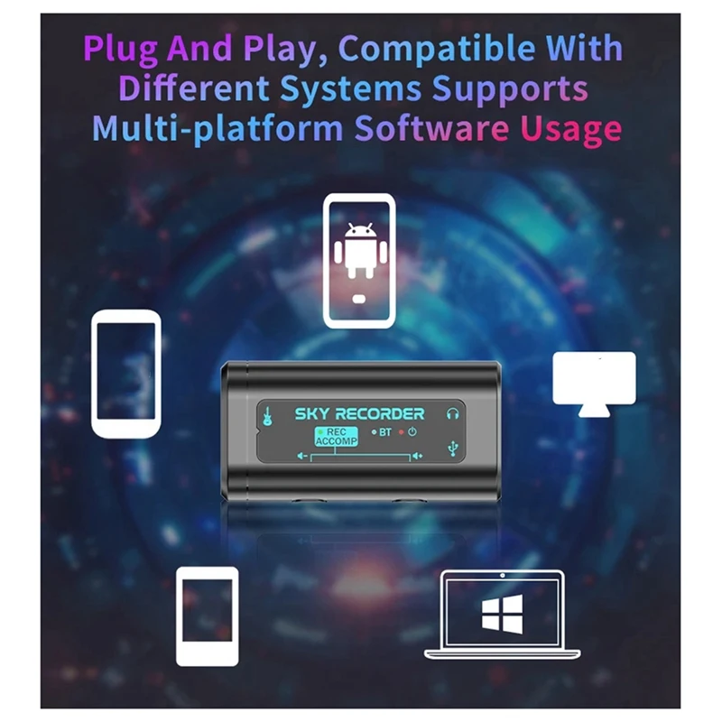 SKY RECORDER Sound Card USB Conversion Interface Plug And Play Use For Guitar Bass Ukulele Guitalele Mini Audio Mixer-Y41A
