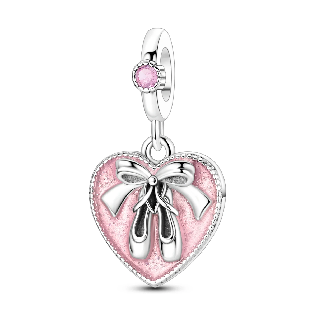 Silver Plated Sport Love Skate Shoe Dangle Charm Pendant