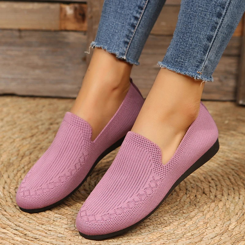 Women Flat Toe Knitted Ladies Office Shoes Comfortable Formal Shoes for Woman Female Ballet Flats Designer Sneakers 3