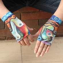 

1 Pair Sunscreenice Ice Silk Gloves Gymnastics Motorcycle Fishing Goth Hip-hop Men's and Women's gloves Fingerless Sleeve